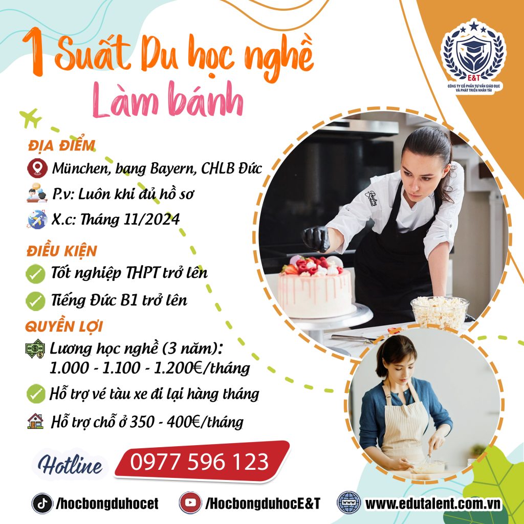 MÜNCHEN, BANG BAYERN DUY NHẤT 1 SUẤT DU HỌC NGHỀ LÀM BÁNH TẠI CHLB ĐỨC