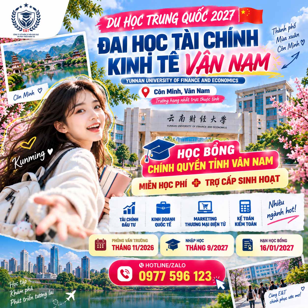 🇨🇳🔥 SĂN HỌC BỔNG ĐẠI HỌC TÀI CHÍNH KINH TẾ VÂN NAM 2027 – CƠ HỘI MIỄN HỌC PHÍ + TRỢ CẤP SINH HOẠT! 🎓💰