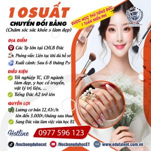 🌟 10 SUẤT CHUYỂN ĐỔI BẰNG KOSMETIK (Chăm sóc sức khỏe & làm đẹp) TẠI CHLB ĐỨC