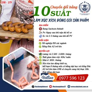 1O CƠ HỘI VIỆC LÀM TẠI ĐỨC 8 THÁNG VÀ DÀI HẠN LÀM XÚC XÍCH