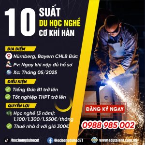 Nürnberg, Bayern CHLB ĐỨC 10 SUẤT DU HỌC NGHỀ CƠ KHÍ HÀN.