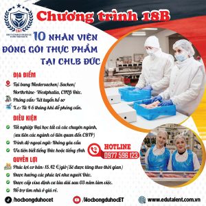 TUYỂN 10 NHÂN VIÊN ĐÓNG GÓI THỰC PHẨM TẠI ĐỨC (CHƯƠNG TRÌNH 18B)