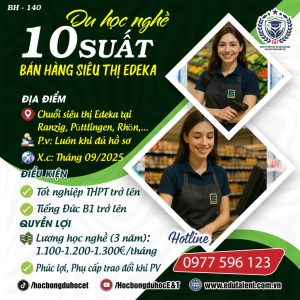 CHUỖI SIÊU THỊ LỚN NHẤT ĐỨC – EDEKA MỞ 10 SUẤT DU HỌC NGHỀ CỰC HẤP DẪN!
