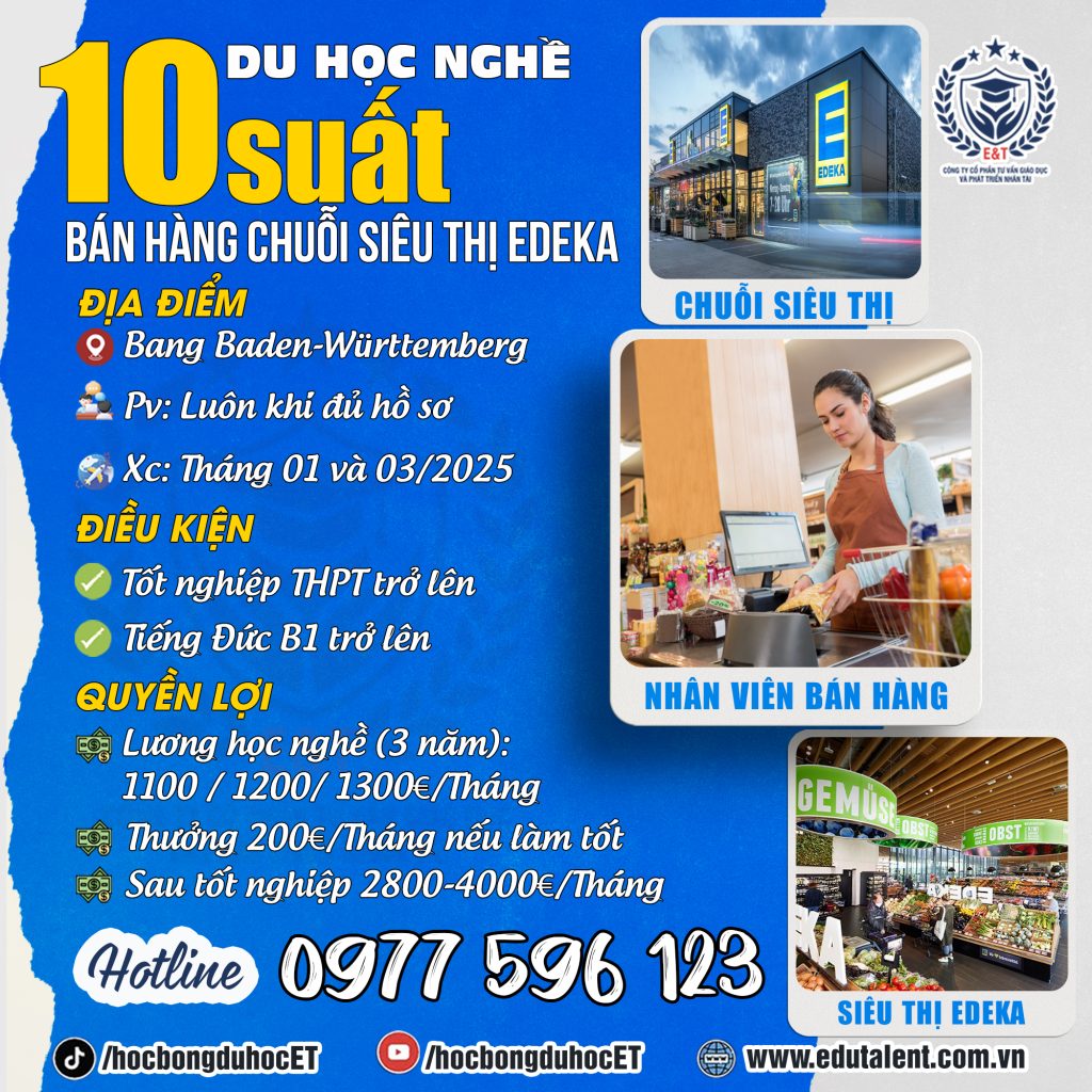 Bang Baden-Württemberg 10 SUẤT DU HỌC NGHỀ BÁN HÀNG TẠI CHUỖI SIÊU THỊ EDEKA CHLB ĐỨC (HOT)