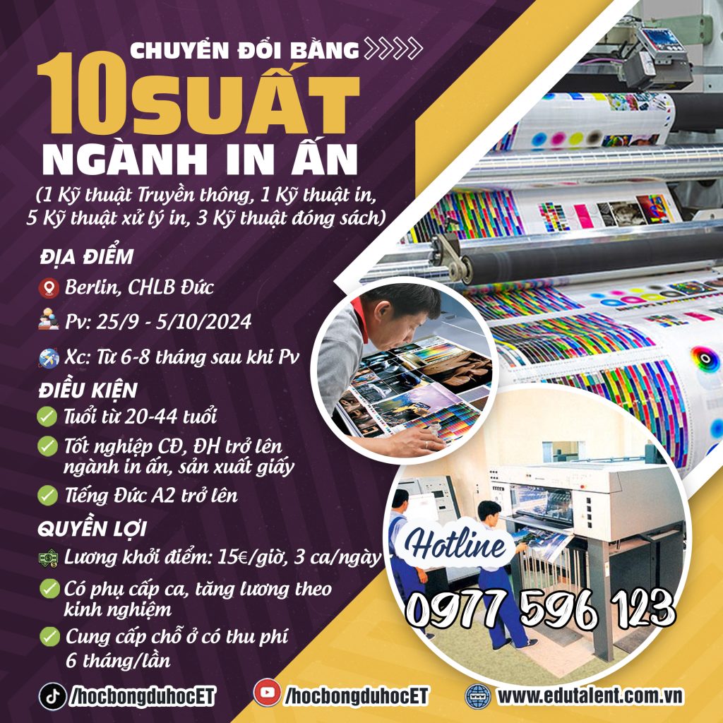 🌟 10 SUẤT CHUYỂN ĐỔI BẰNG NGÀNH IN ẤN CHLB ĐỨC