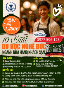 NEW 10 SUẤT DU HỌC NGHỀ NHÀ HÀNG KHÁCH SẠN TẠI CHLB ĐỨC