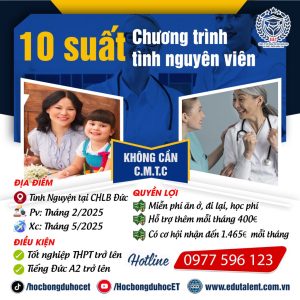 10 SUẤT CHƯƠNG TRÌNH TÌNH NGUYỆN VIÊN TẠI CHLB ĐỨC