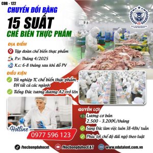 10 SUẤT CHUYỂN ĐỔI BẰNG CHẾ BIẾN THỰC PHẨM PV THÁNG 4
