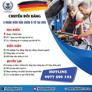 TIẾP NHẬN 2 KỸ THUẬT VIÊN SỬA CHỮA Ô TÔ TẠI HALLE