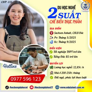 Sachsen Anhalt, 2 SUẤT DU HỌC NGHỀ CHẾ BIẾN THỰC PHẨM