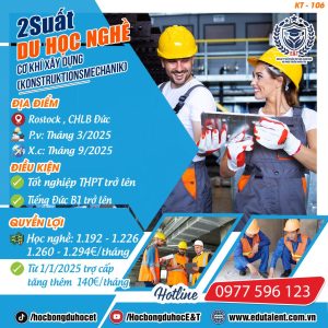🎉Rostock , 2 SUẤT DU HỌC NGHỀ CƠ KHÍ XÂY DỰNG