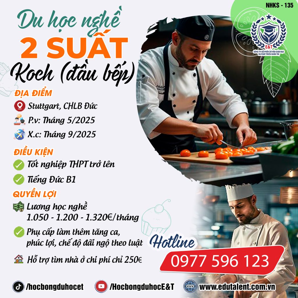 Stuttgart , 2 SUẤT DU HỌC NGHỀ KOCH (ĐẦU BẾP)
