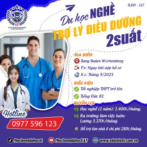 Baden Württemberg, 2 SUẤT DU HỌC NGHỀ TRỢ LÝ ĐIỀU DƯỠNG 1 NĂM.