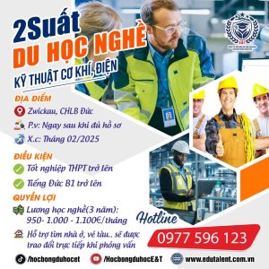 2 SUẤT DU HỌC NGHỀ KỸ THUẬT, CƠ KHÍ, ĐIỆN TẠI CHLB ĐỨC