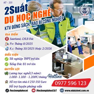 🔥 2 CƠ HỘI DU HỌC NGHỀ KTV ĐÓNG SÁCH, BAO BÌ CÔNG NGHIỆP KHÔNG THỂ BỎ LỠ TẠI SAARLAND ĐỨC