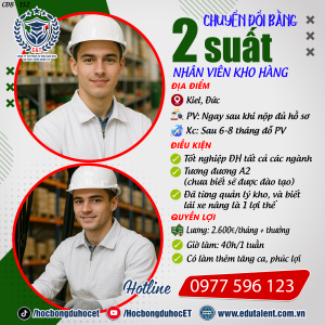 Kiel, Đức 2 SUẤT CHUYỂN ĐỔI BẰNG NHÂN VIÊN KHO HÀNG