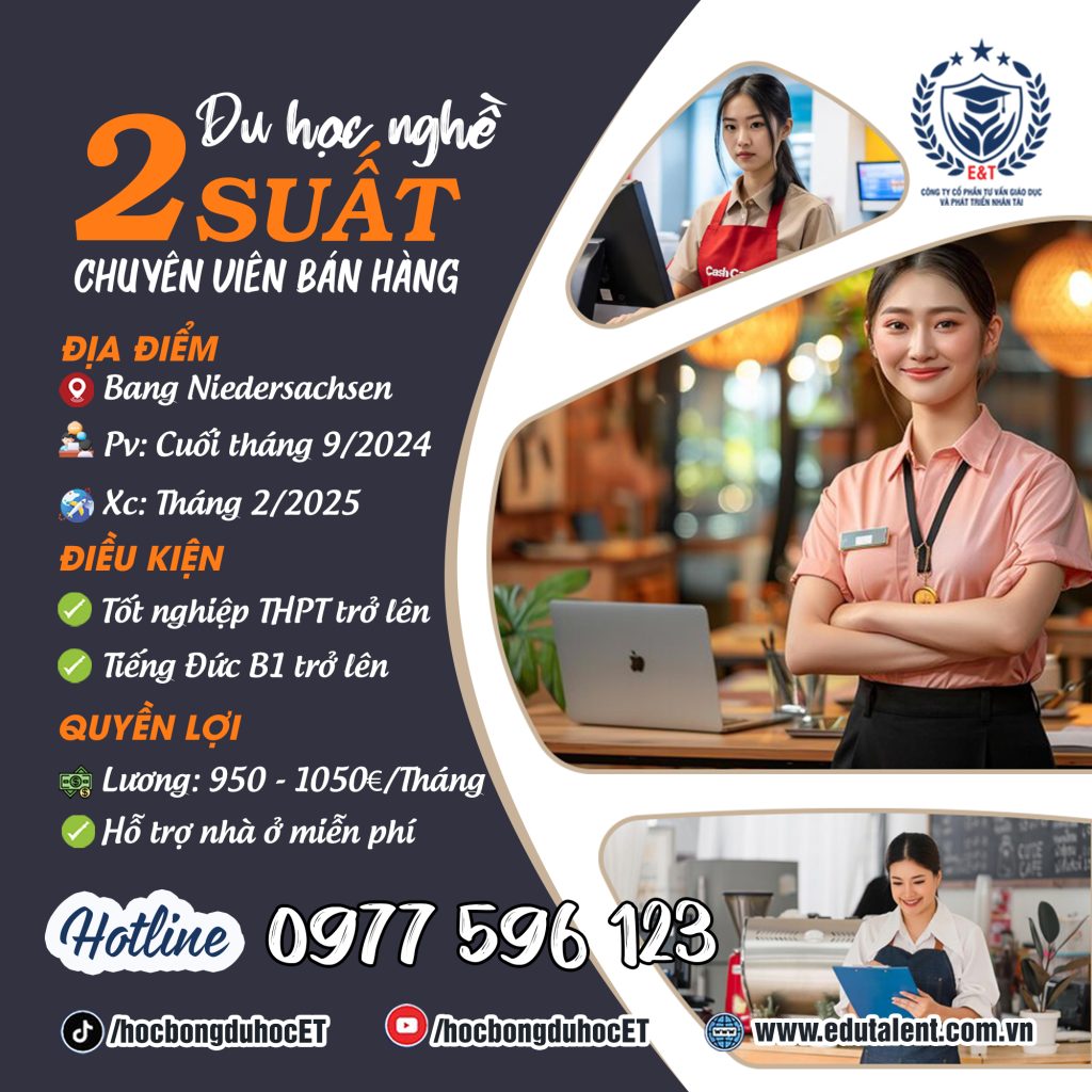 2 SUẤT DU HỌC NGHỀ CHUYÊN VIÊN BÁN HÀNG TẠI CHLB ĐỨC