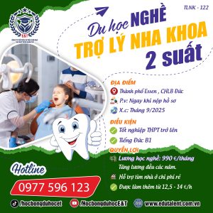 THÀNH PHỐ ESSEN, 2 CƠ HỘI DU HỌC SINH NGHỀ TRỢ LÝ NHA KHOA