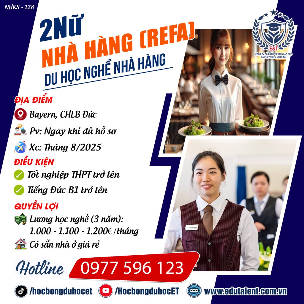 🎉Bayern, 2 SUẤT NỮ DU HỌC NGHỀ NHÀ HÀNG