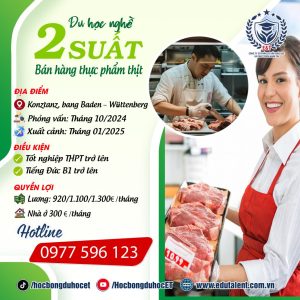 2 SUẤT DU HỌC NGHỀ BÁN HÀNG THỰC PHẨM THỊT TẠI CHLB ĐỨC