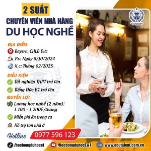 🌟 BANG BAYERN CẦN GẤP 2 SUẤT DU HỌC NGHỀ NHÀ HÀNG