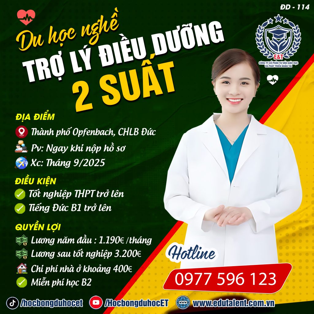 🎉Thành phố Opfenbach 2 SUẤT DU HỌC NGHỀ TRỢ LÝ ĐIỀU DƯỠNG 🇩🇪