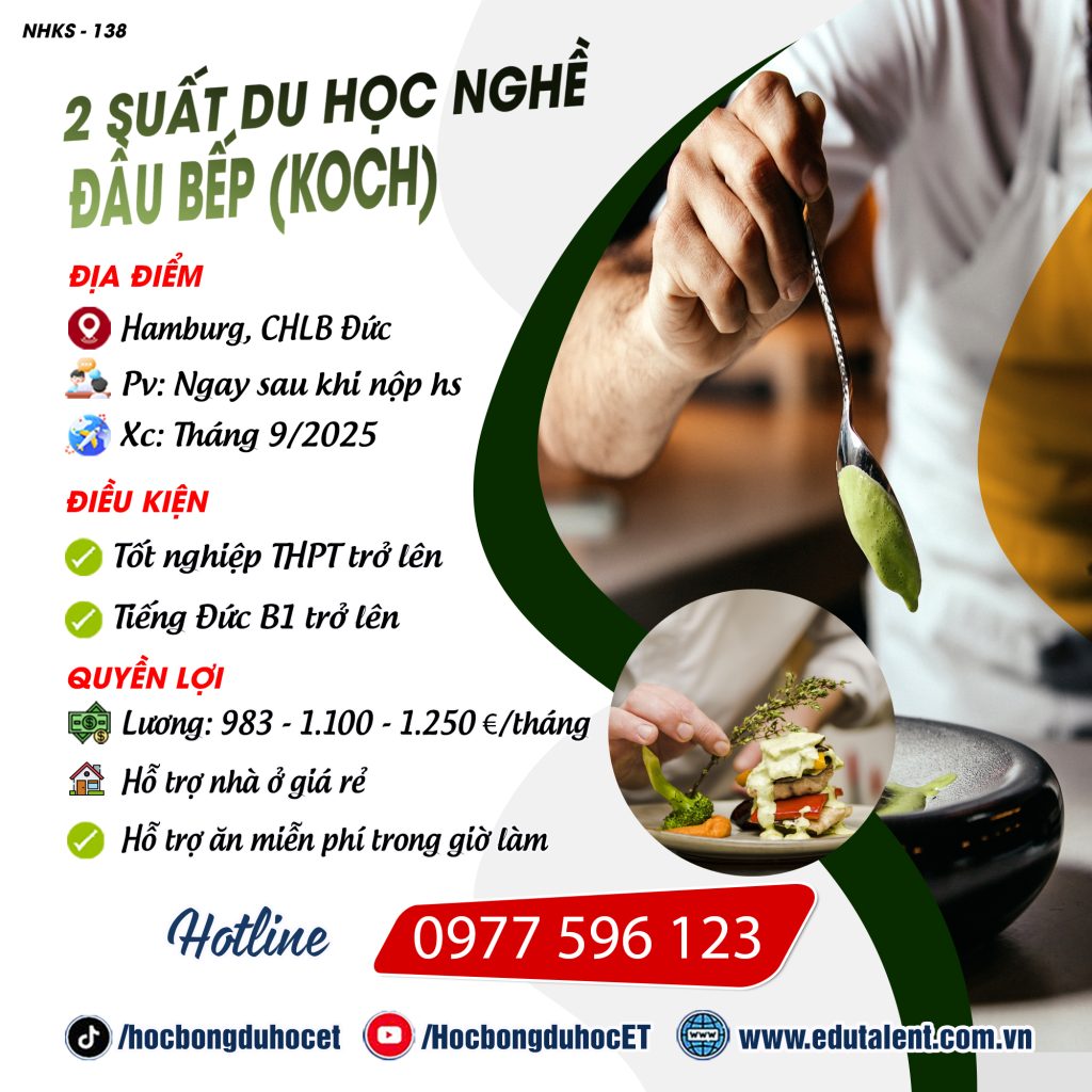 Hamburg, 2 SUẤT DU HỌC NGHỀ ĐẦU BẾP