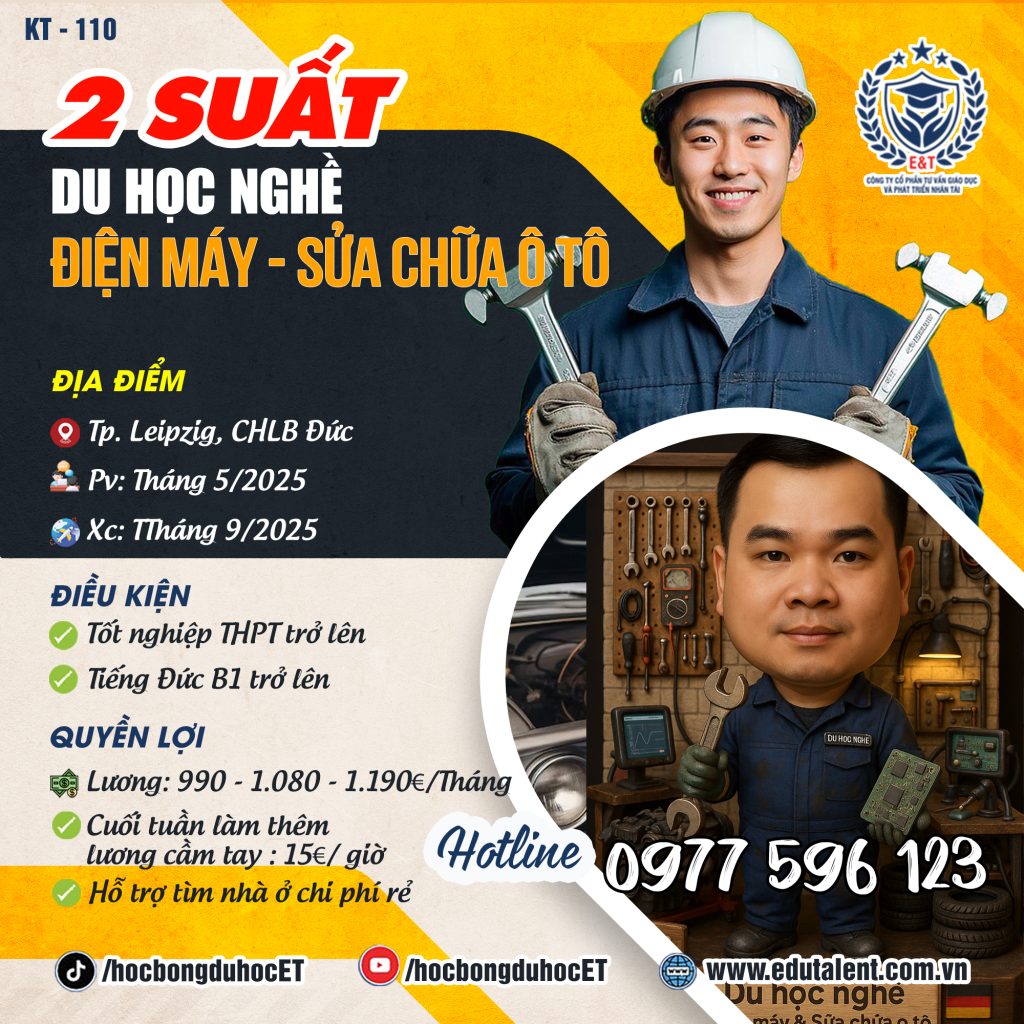 Leipzig, 2 SUẤT DU HỌC NGHỀ ĐIỆN MÁY - SỬA CHỮA Ô TÔ