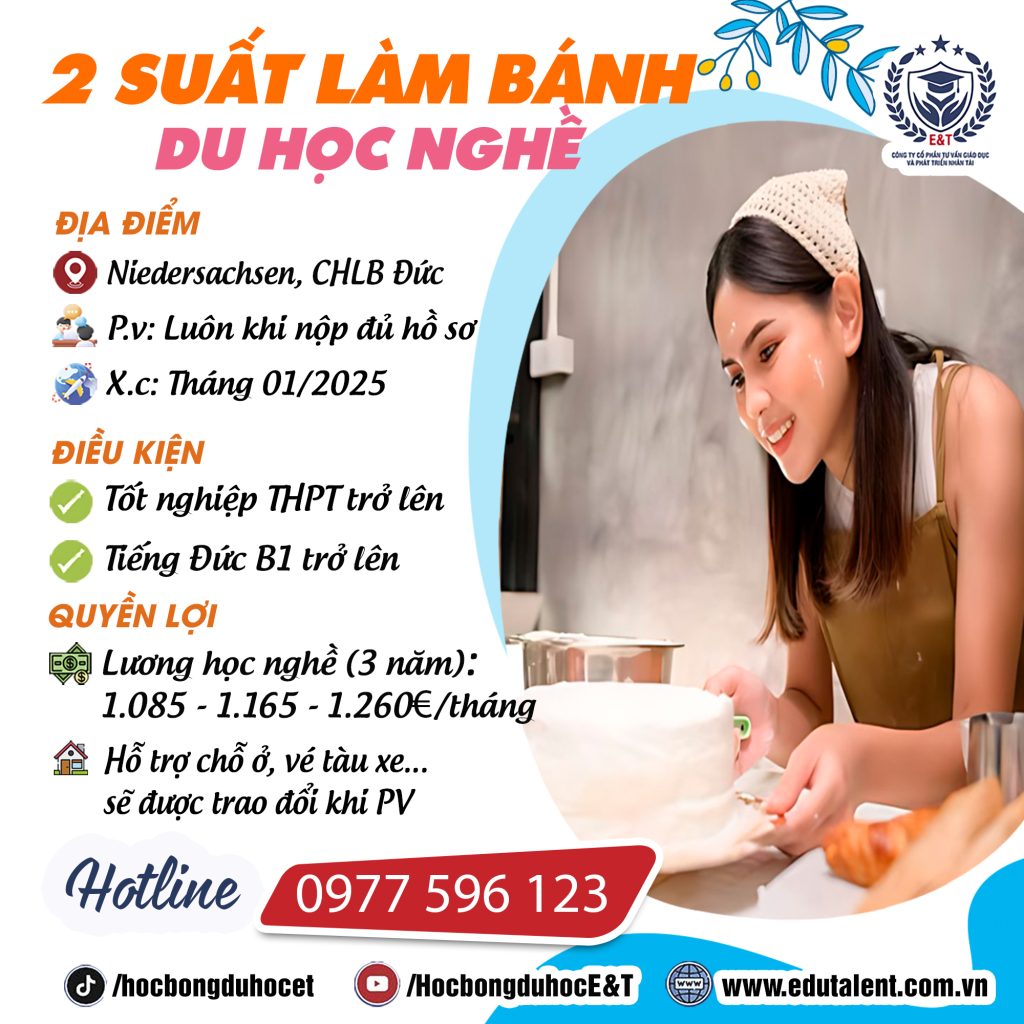 NIEDERSACHSEN 2 SUẤT DU HỌC NGHỀ LÀM BÁNH TẠI CHLB ĐỨC