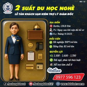 🎉BERLIN 2 SUẤT DU HỌC NGHỀ LỄ TÂN KHÁCH SẠN KIÊM TRỢ LÝ GIÁM ĐỐC 🇩🇪