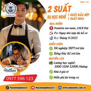 Frankfut am main, 2 SUẤT DU HỌC NGHỀ NHÀ HÀNG VÀ ĐẦU BẾP (1 REFA VÀ 1 KOCH)