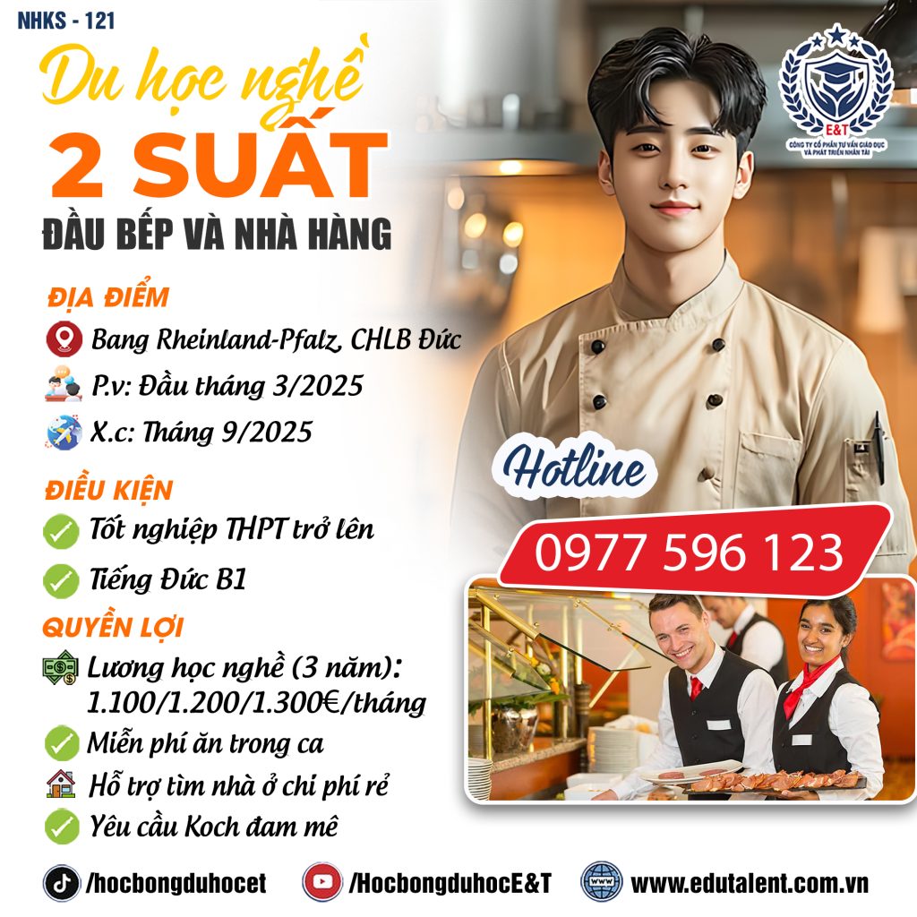 Bang Rheinland-Pfalz , 2 SUẤT DU HỌC NGHỀ ĐẦU BẾP VÀ NHÀ HÀNG (KOCH VÀ REFA)