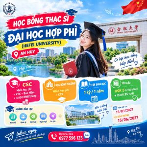 🇨🇳🎓 SĂN HỌC BỔNG THẠC SĨ TRUNG QUỐC 2027 – CƠ HỘI NHẬN TRỢ CẤP 3.000 RMB/THÁNG!