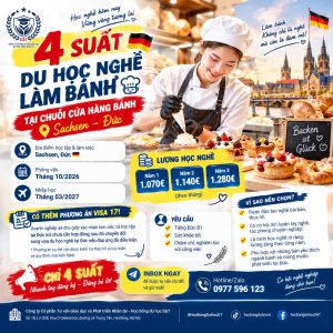 🥐🇩🇪 CHỈ 4 SUẤT DU HỌC NGHỀ LÀM BÁNH, BÁN BÁNH TẠI ĐỨC – PHỎNG VẤN THÁNG 10/2026!