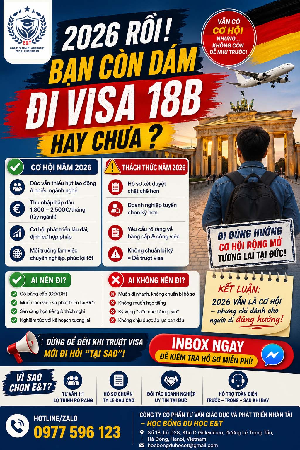 🇩🇪 CÓ NÊN ĐI VISA 18B NĂM 2026 KHÔNG? SỰ THẬT KHÔNG PHẢI AI CŨNG BIẾT!