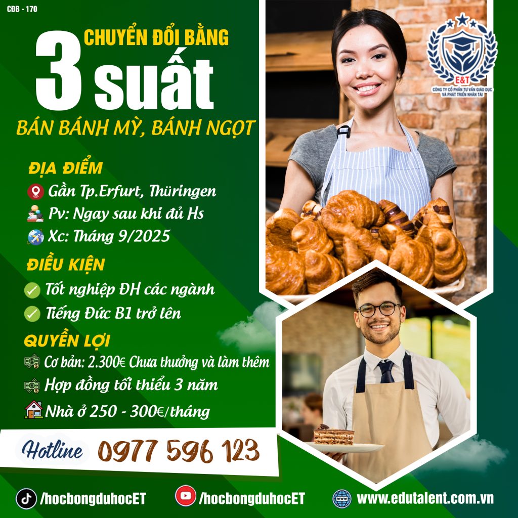 Trend mới ở Thüringen: CHUYỂN ĐỔI BẰNG B.Á.N BÁNH MỲ, BÁNH NGỌT – 5 Cơ hội vàng gần Erfurt!