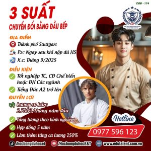 Thành phố Stuttgart gọi tên: 3 cơ hội CĐB đầu bếp – Lương ngon, sống ổn!