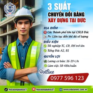 🎉 NEW 3 SUẤT CHUYỂN ĐỔI BẰNG XÂY DỰNG TẠI CHLB ĐỨC