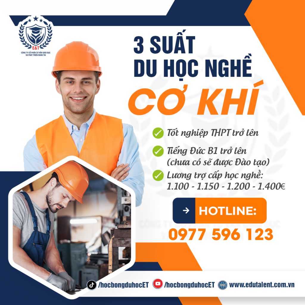 3 SUẤT DU HỌC NGHỀ CƠ KHÍ TẠI ĐỨC