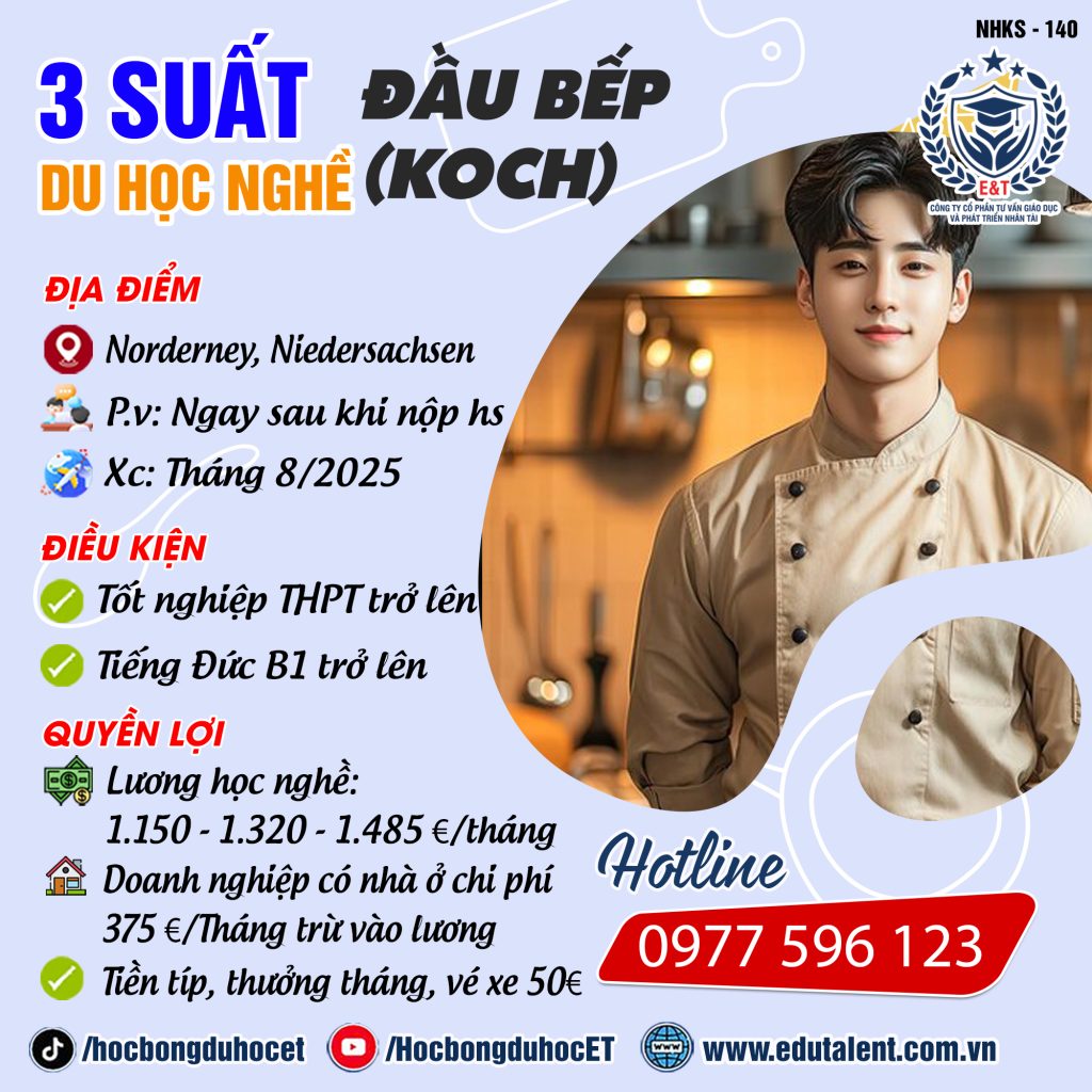 Norderney, 3 SUẤT DU HỌC NGHỀ ĐẦU BẾP (KOCH)