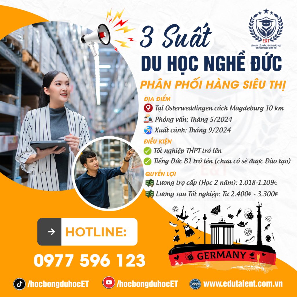 3 SUẤT DU HỌC NGHỀ PHÂN PHỐI HÀNG SIÊU THỊ TẠI CHLB ĐỨC