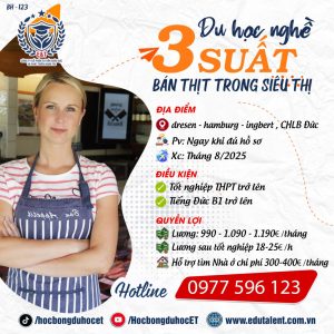 dresen - hamburg - ingbert , 3 SUẤT DU HỌC NGHỀ BÁN THỊT TRONG SIÊU THỊ