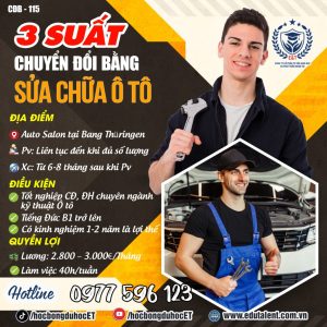 BANG THÜRINGEN, 3 SUẤT CHUYỂN ĐỔI BẰNG SỬA CHỮA Ô TÔ