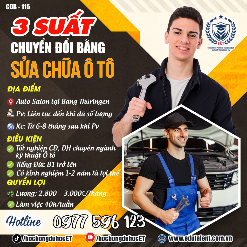 BANG THÜRINGEN, 3 SUẤT CHUYỂN ĐỔI BẰNG SỬA CHỮA Ô TÔ