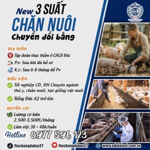 3 SUẤT CHUYỂN ĐỔI BẰNG CHĂN NUÔI Ở TRANG TRẠI VÀ CHẾ BIẾN THỰC PHẨM TẠI CHLB ĐỨC