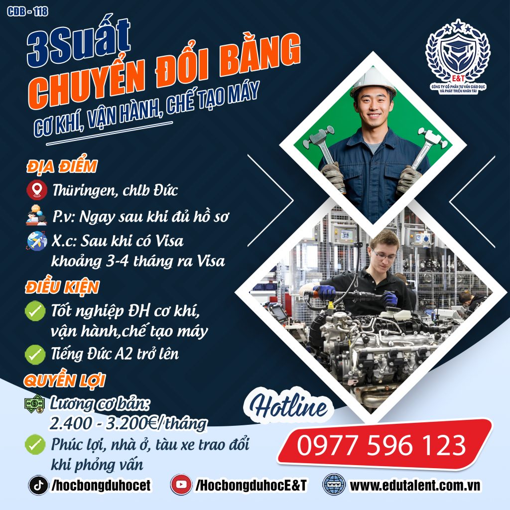 Thüringen, 3 SUẤT CHUYỂN ĐỔI BẰNG CƠ KHÍ, VẬN HÀNH, CHẾ TẠO MÁY TẠI CHLB ĐỨC