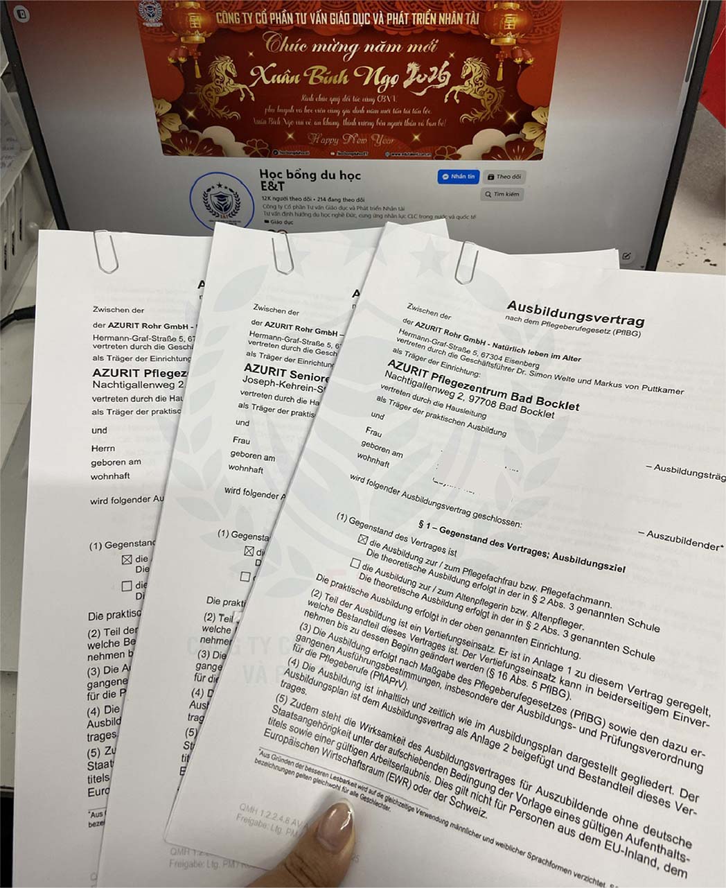 🇩🇪 HỢP ĐỒNG DU HỌC NGHỀ ĐIỀU DƯỠNG TẠI CHLB ĐỨC LIÊN TỤC ĐỔ BỘ VỀ HỌC BỔNG DU HỌC E&T