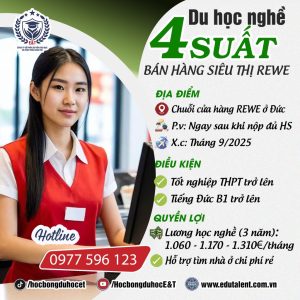 CHUỖI SIÊU THỊ REWE Ở ĐỨC, 4 SUẤT DU HỌC NGHỀ BÁN HÀNG