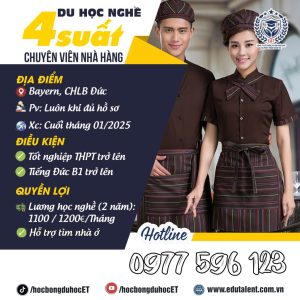 BAYERN 4 SUẤT DU HỌC NGHỀ CHUYÊN VIÊN NHÀ HÀNG CHLB ĐỨC (CHỦ VIỆT)