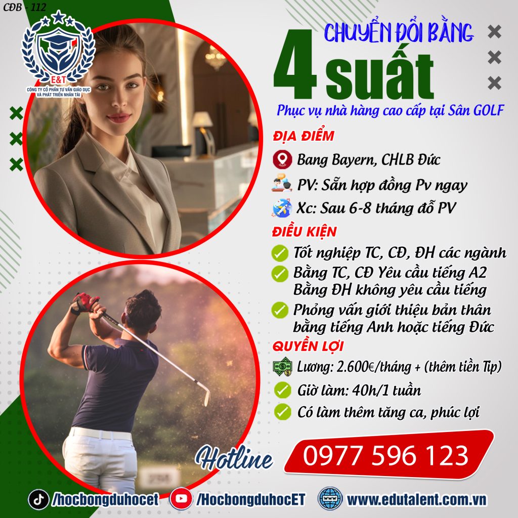 BANG BAYERN 4 SUẤT CHUYỂN ĐỔI BẰNG PHỤC VỤ NHÀ HÀNG CAO CẤP TẠI SÂN GOLF.